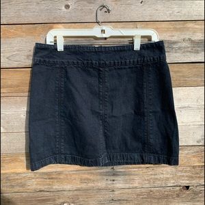 FREE PEOPLE • Black Denim Mini Skirt